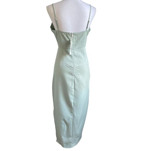 NWT CMZ 2005 Women’s V neck Spaghetti strap Midi Cocktail Dress 8/10 Mint Green - Picture 6 of 16